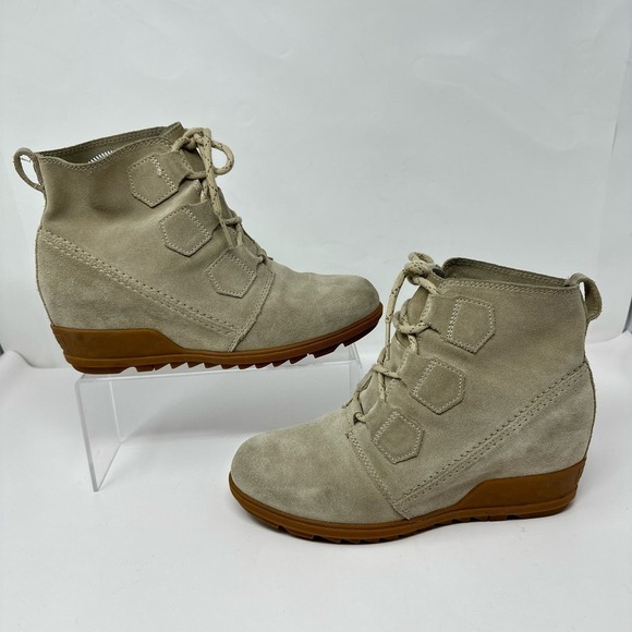 Sorel Evie Wedge Heel Ankle Booties Women's Size 9.5 Suede Waterproof - Picture 9 of 11